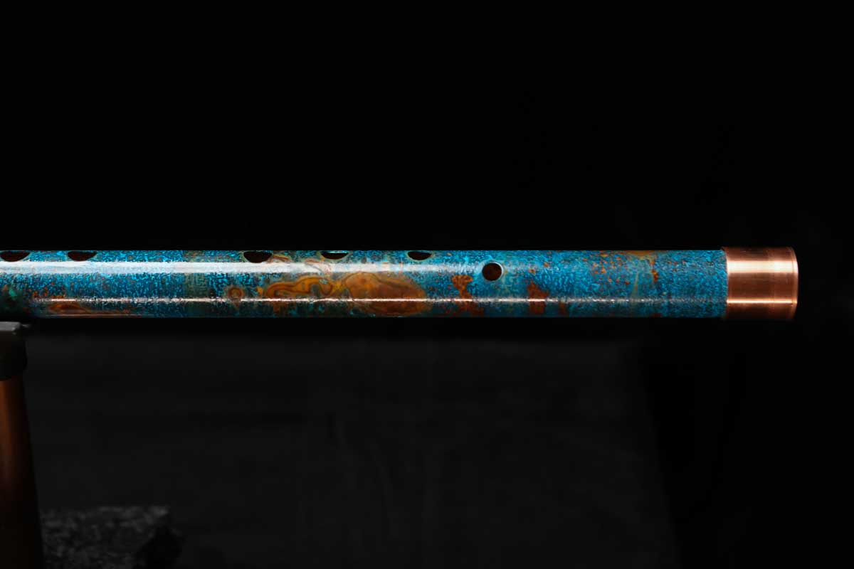 Low C Copper Flute #0144 in Ocean Copper Burl