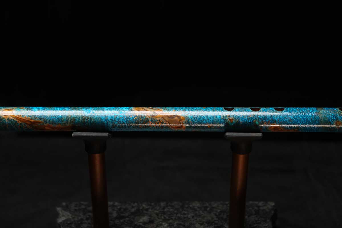 Low C Copper Flute #0144 in Ocean Copper Burl