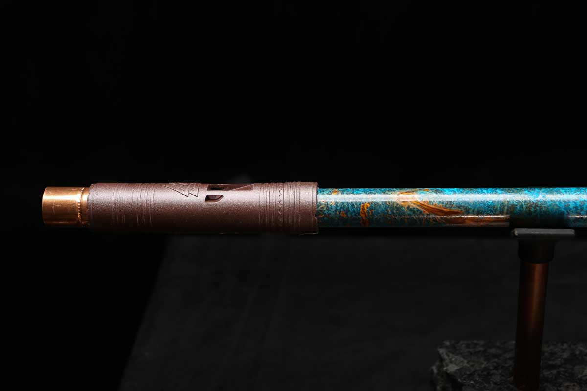Low C Copper Flute #0144 in Ocean Copper Burl