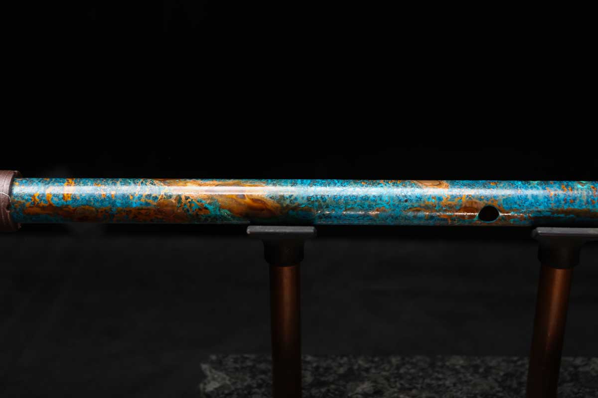 Low C Copper Flute #0144 in Ocean Copper Burl