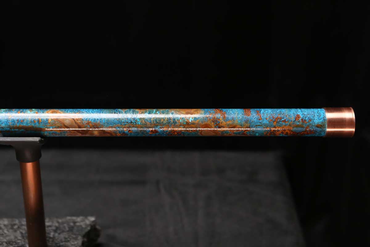 Low C Copper Flute #0144 in Ocean Copper Burl