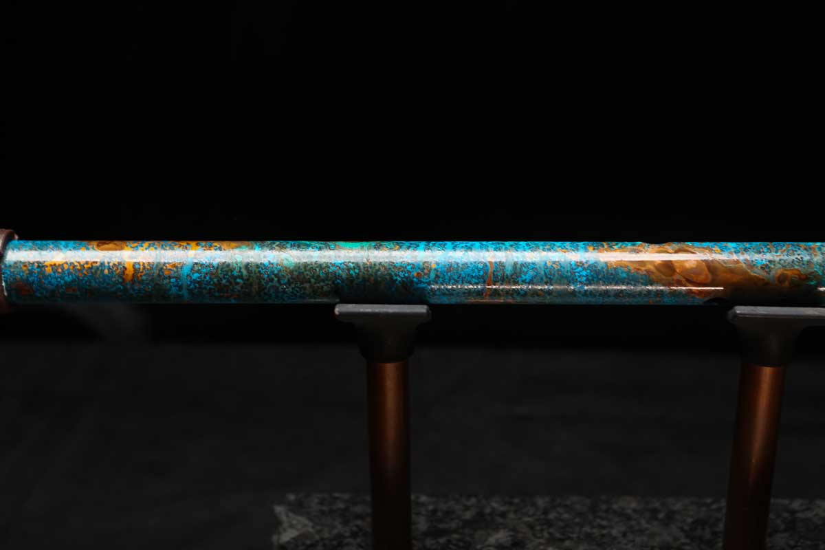 Low C Copper Flute #0144 in Ocean Copper Burl