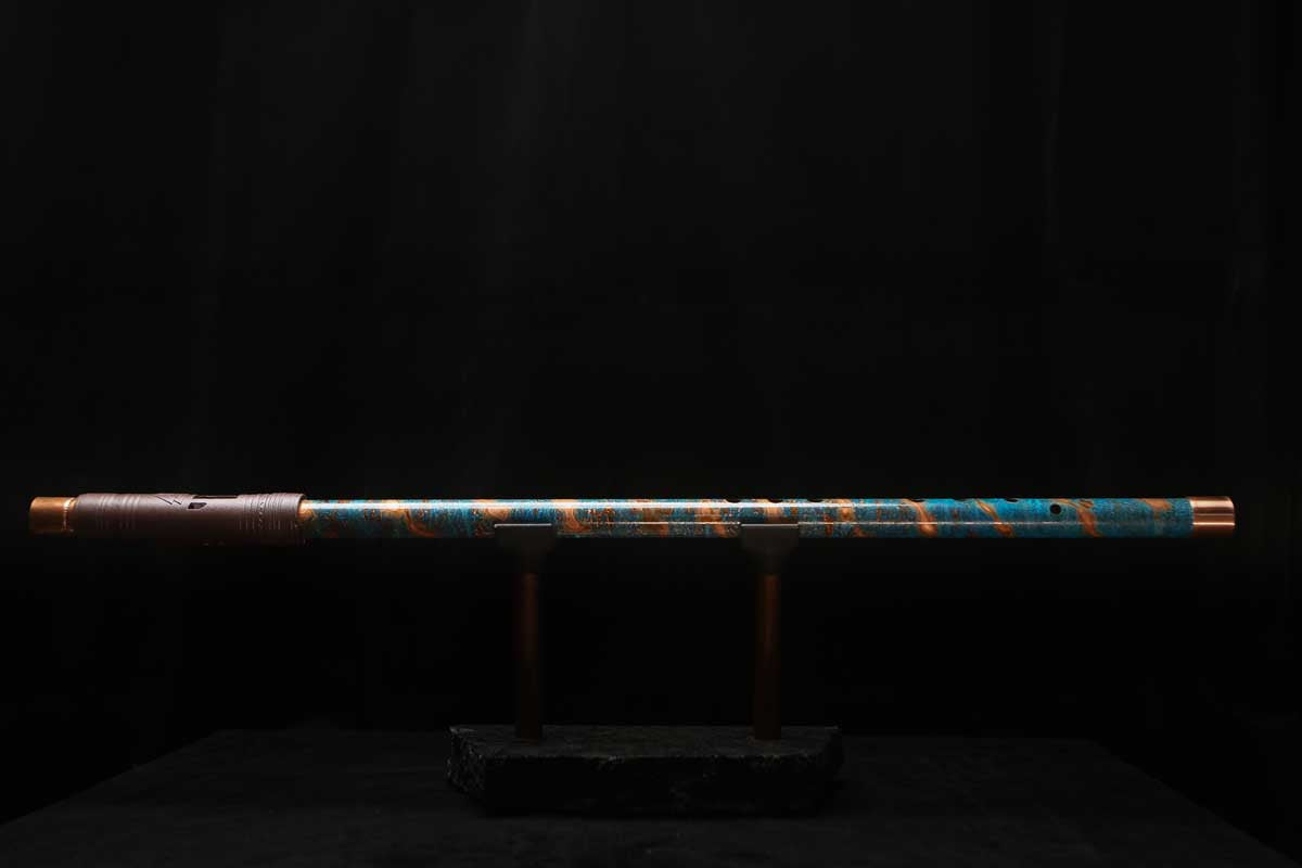 Low C Copper Flute #0145 in Ocean Copper Spiral