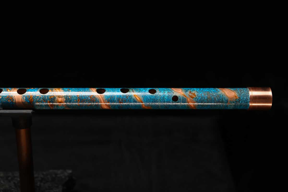 Low C Copper Flute #0145 in Ocean Copper Spiral