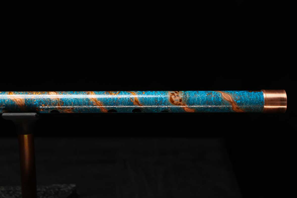 Low C Copper Flute #0145 in Ocean Copper Spiral