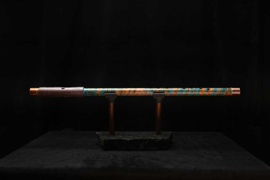 Low D Copper Flute #LDC0057 in Ice and Fire Spiral