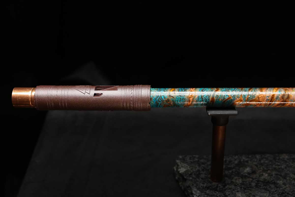 Low D Copper Flute #LDC0057 in Ice and Fire Spiral