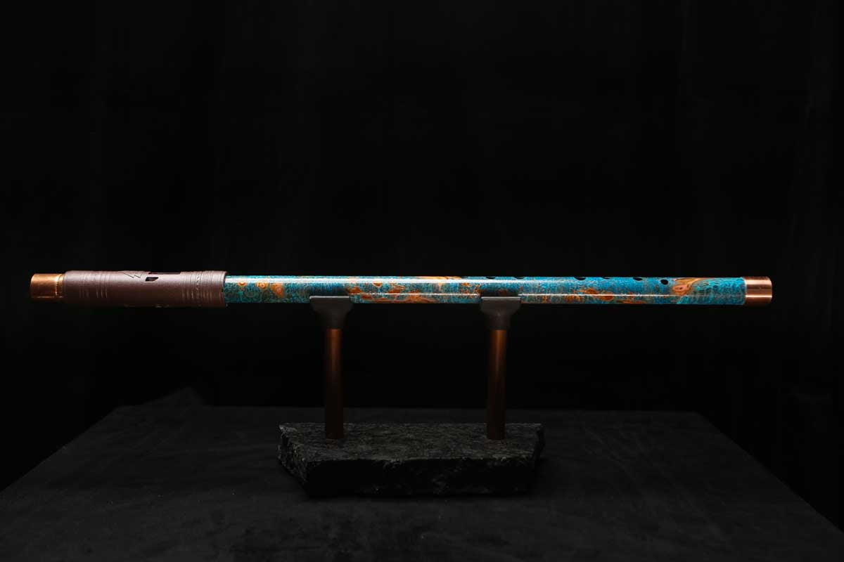 Low D Copper Flute #LDC0060 in Ocean Copper Burl