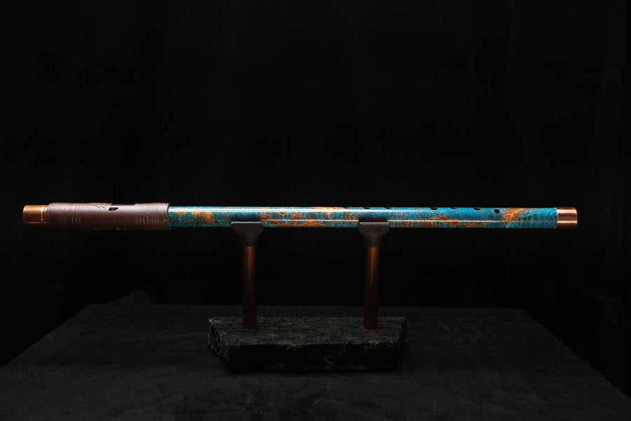 Low D Copper Flute #LDC0060 in Ocean Copper Burl