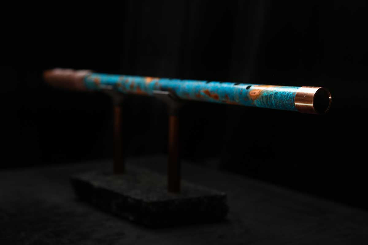 Low D Copper Flute #LDC0060 in Ocean Copper Burl