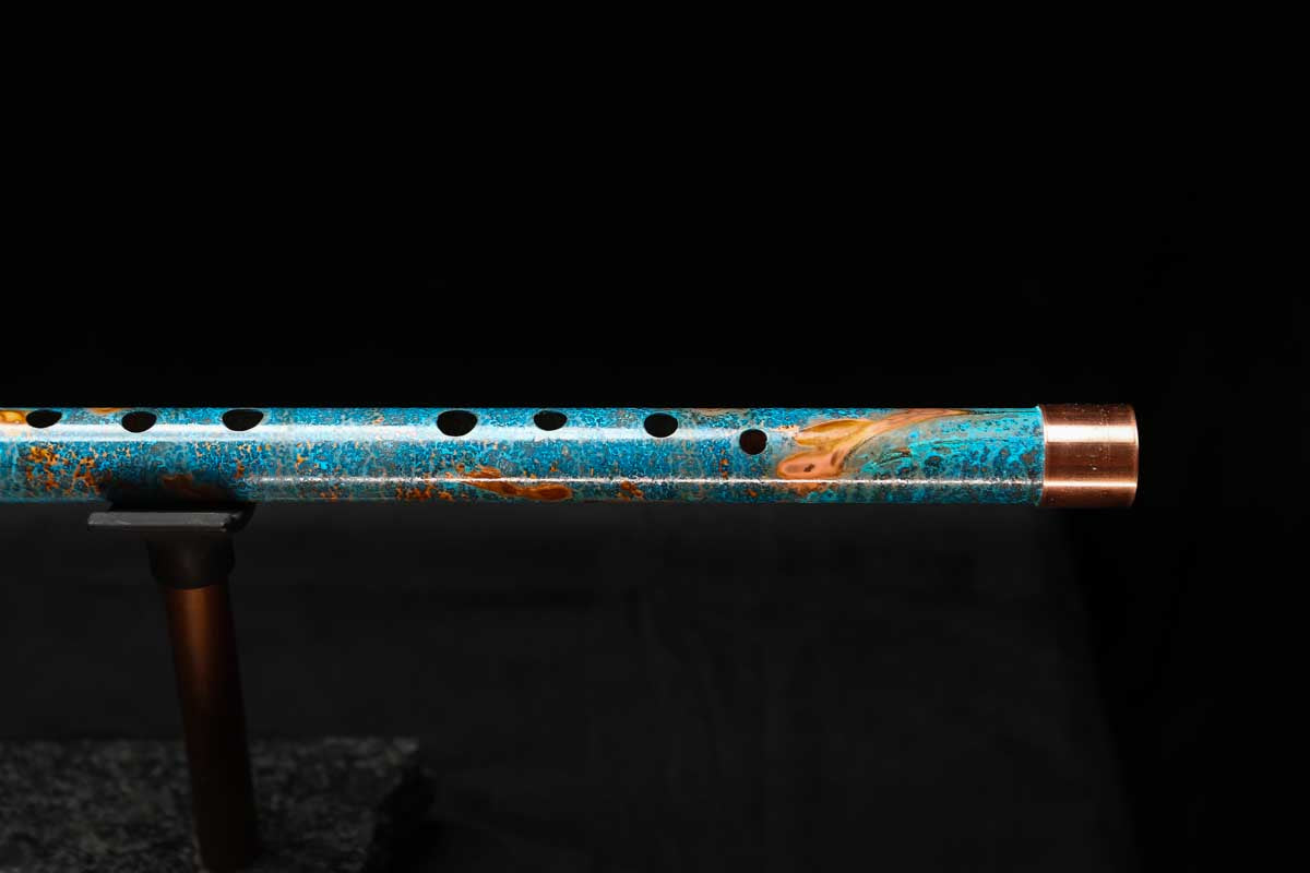 Low D Copper Flute #LDC0060 in Ocean Copper Burl
