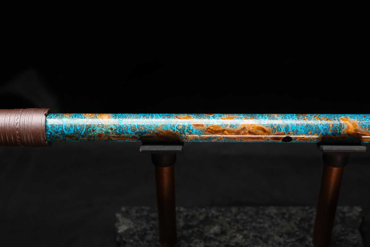Low D Copper Flute #LDC0060 in Ocean Copper Burl