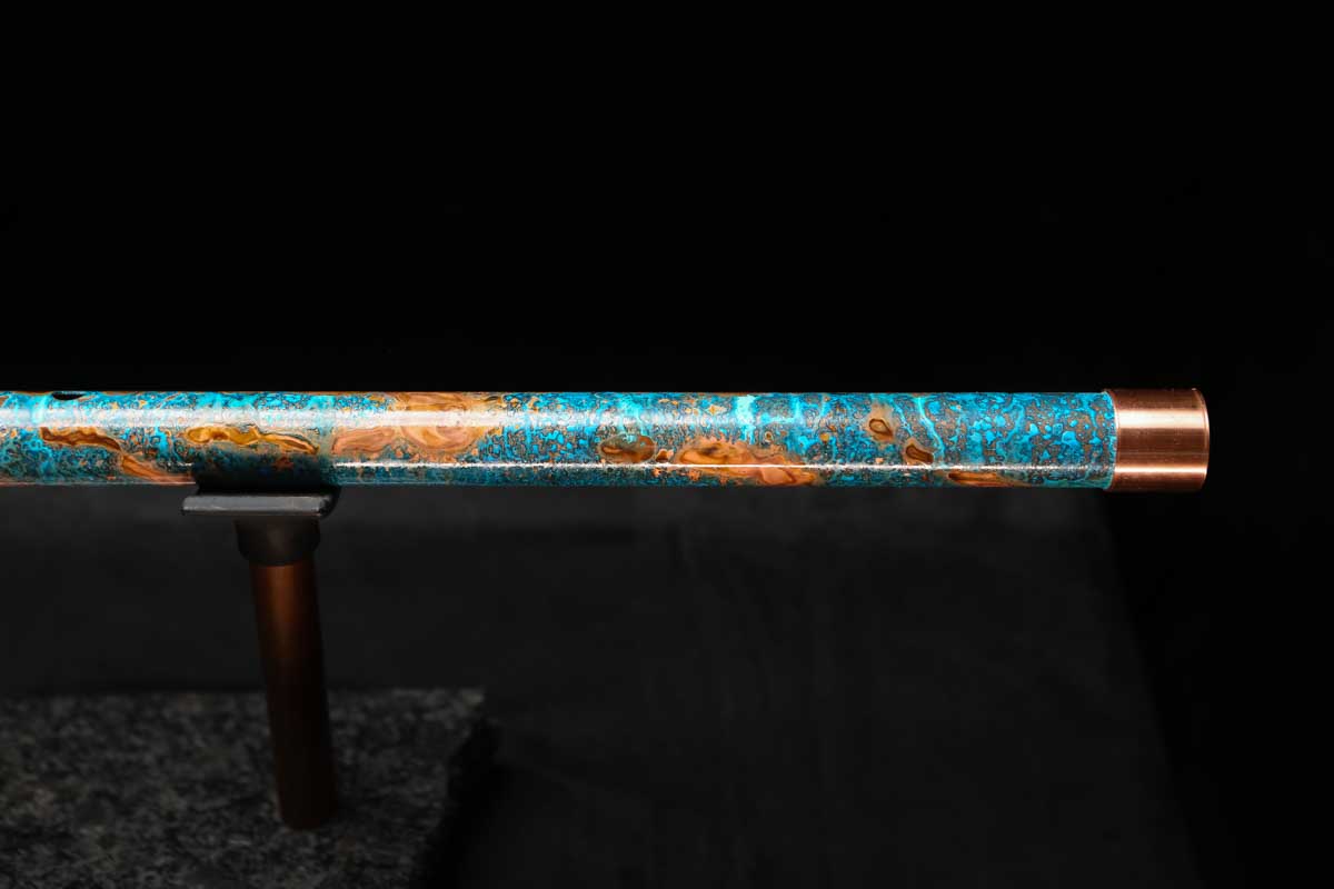 Low D Copper Flute #LDC0060 in Ocean Copper Burl