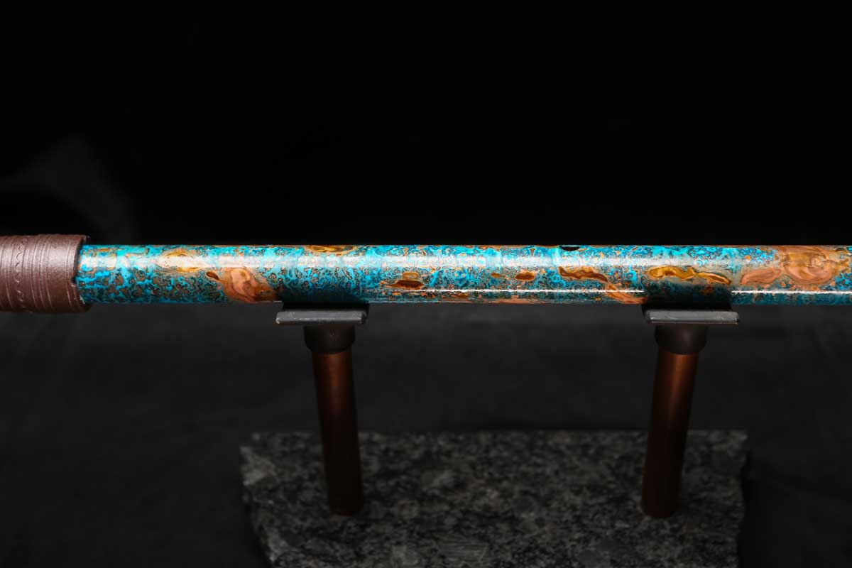 Low D Copper Flute #LDC0060 in Ocean Copper Burl