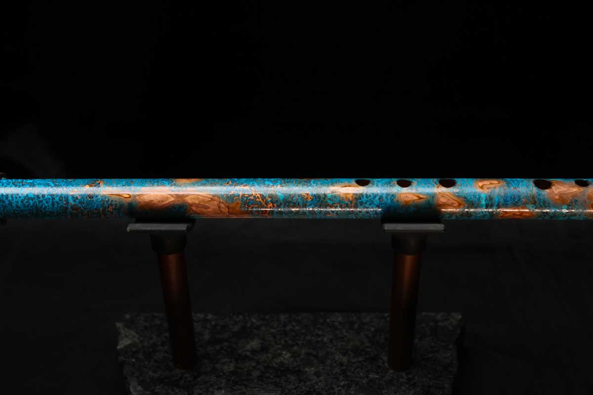Low D Copper Flute #LDC0061 in Ocean Copper Burl