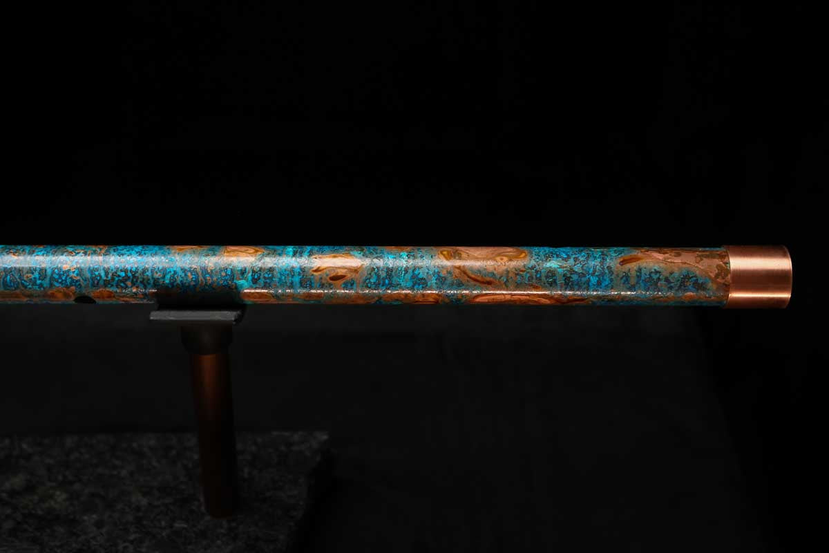 Low D Copper Flute #LDC0061 in Ocean Copper Burl