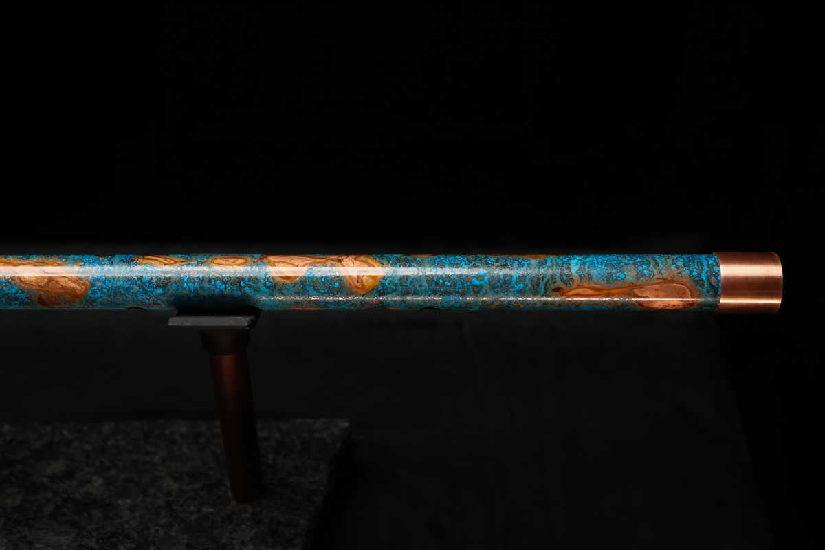 Low D Copper Flute #LDC0061 in Ocean Copper Burl