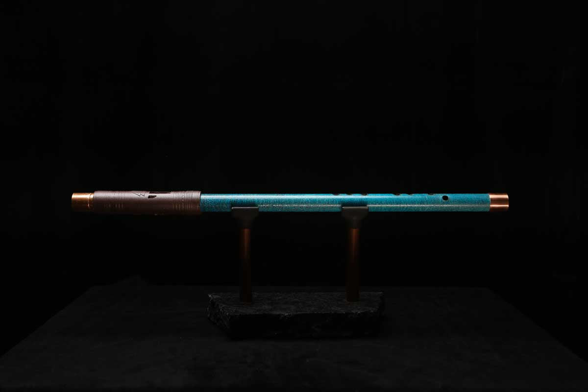 High F (Lullaby) Copper Flute #LE0079 in Deep Ocean Power