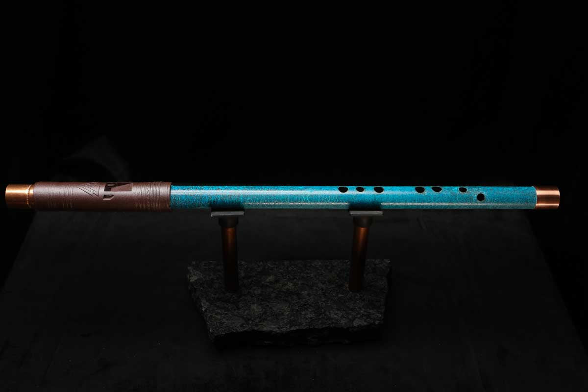 High F (Lullaby) Copper Flute #LE0079 in Deep Ocean Power