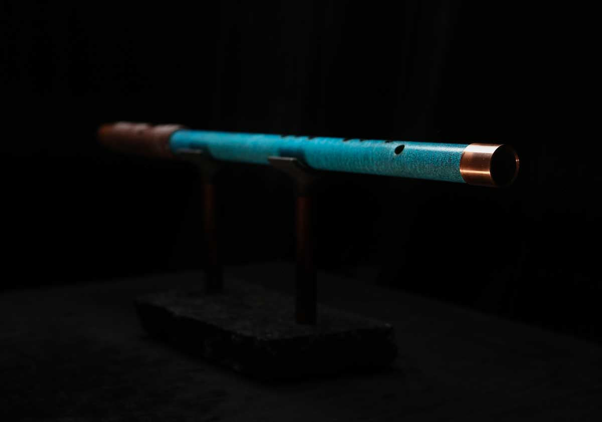 High F (Lullaby) Copper Flute #LE0079 in Deep Ocean Power