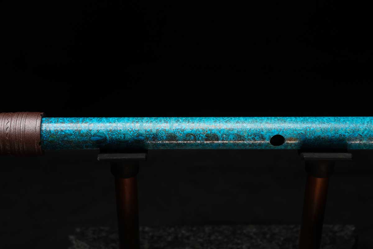 High F (Lullaby) Copper Flute #LE0079 in Deep Ocean Power