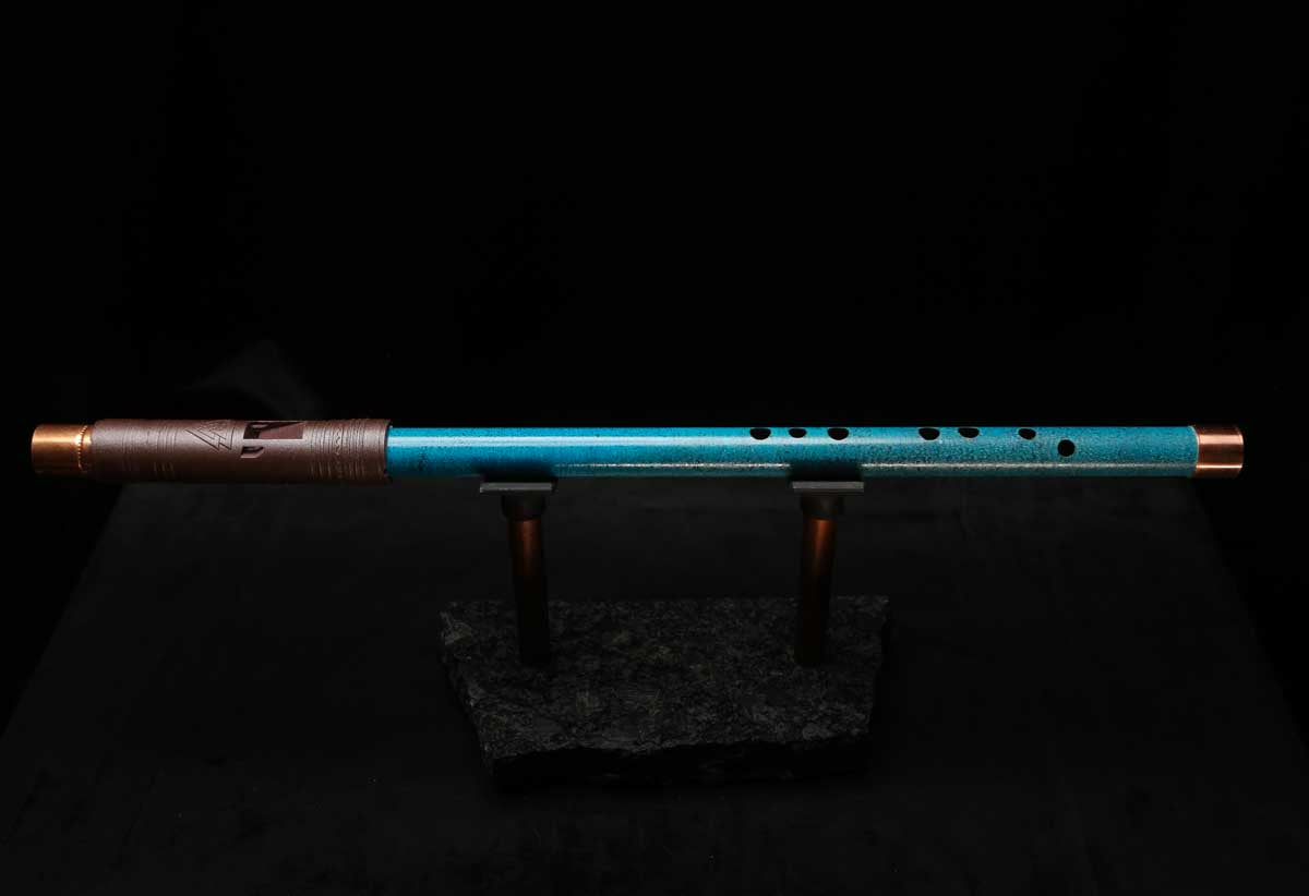 High F (Lullaby) Copper Flute #LE0078 in Deep Ocean Power