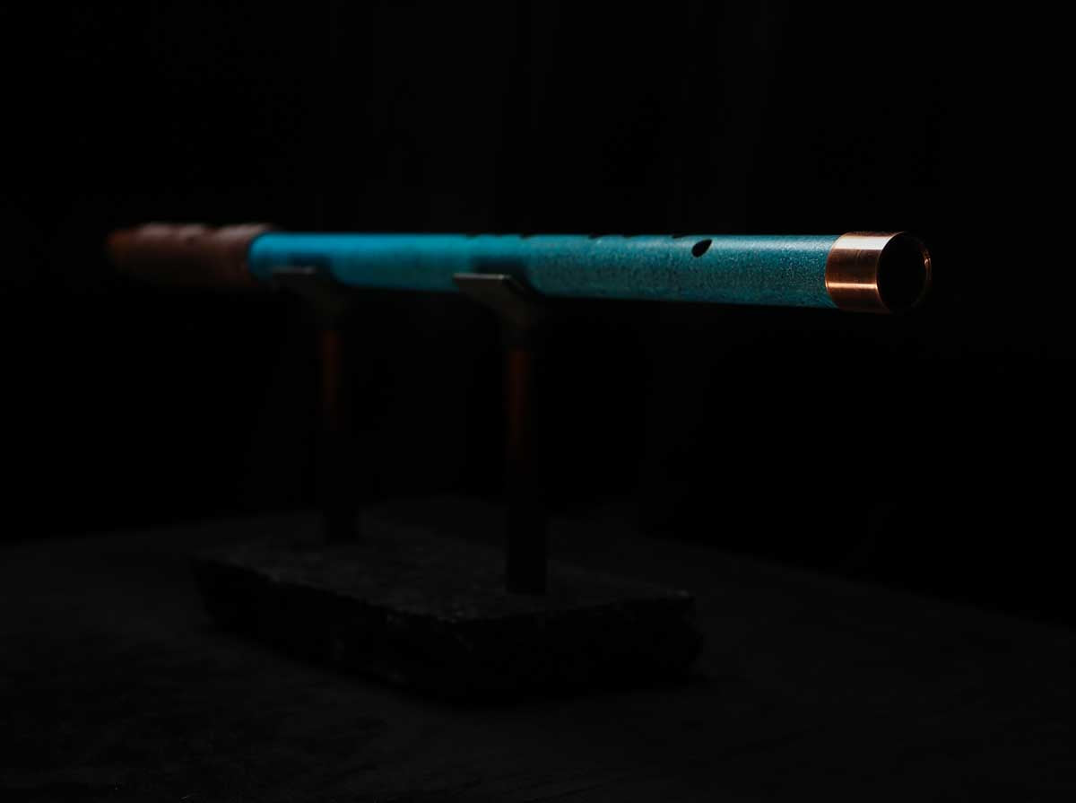 High F (Lullaby) Copper Flute #LE0078 in Deep Ocean Power