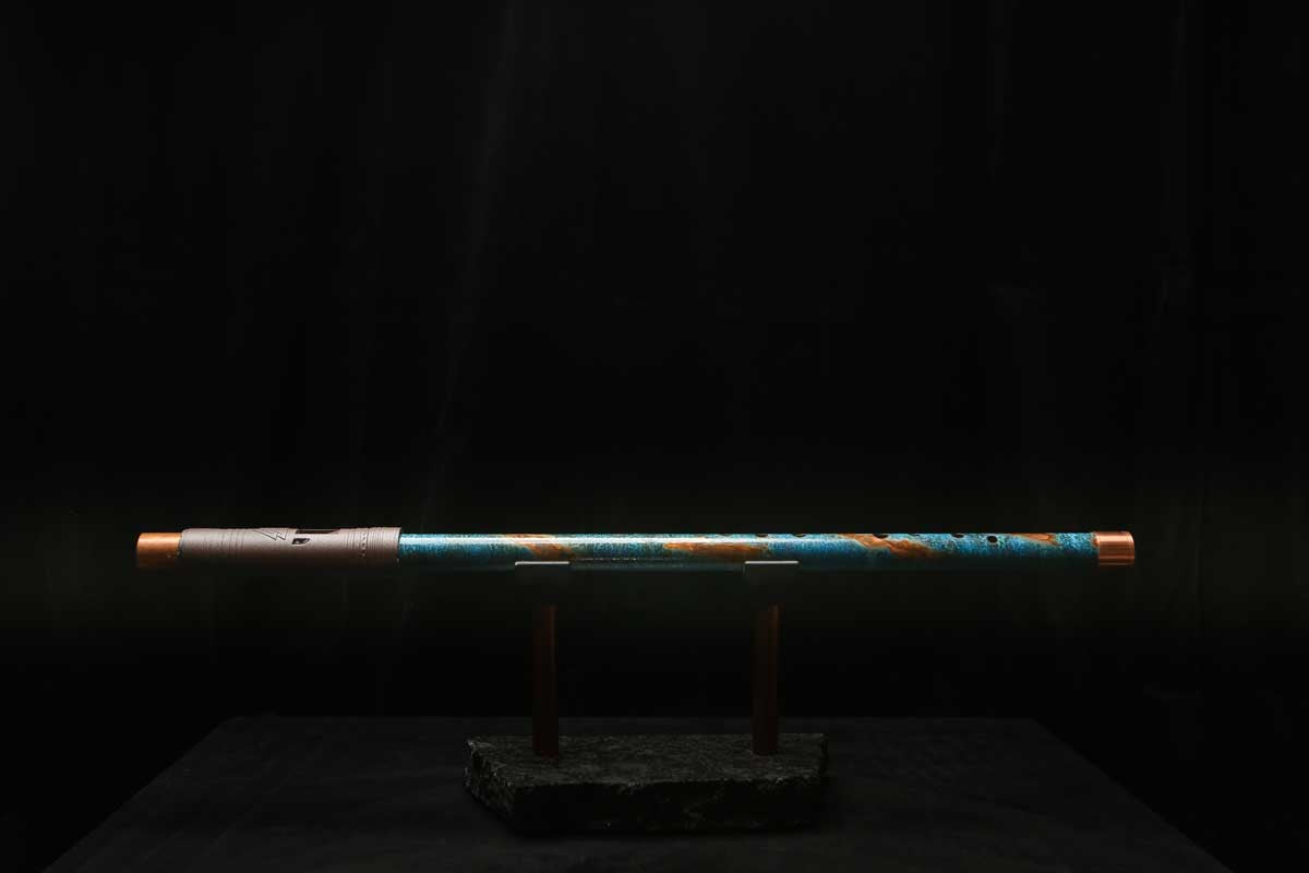 Low D Copper Flute #LDC0062 in Ocean Copper Burl