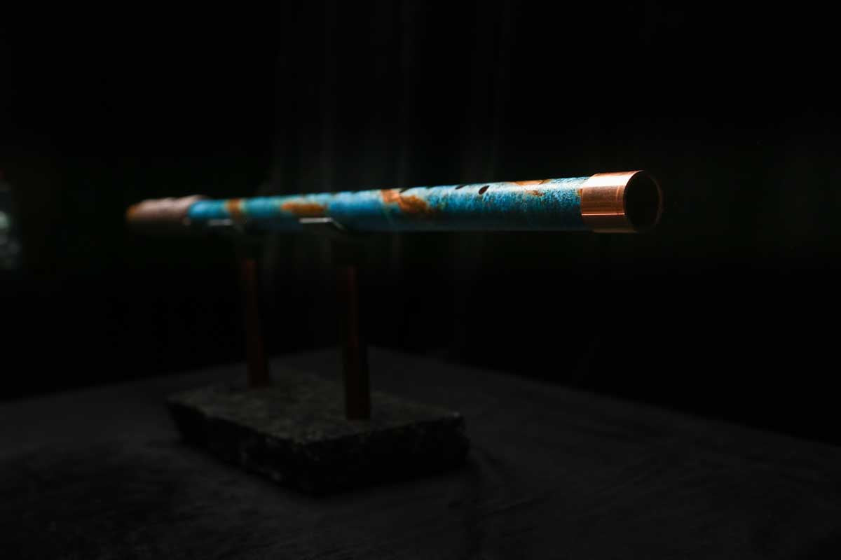 Low D Copper Flute #LDC0062 in Ocean Copper Burl