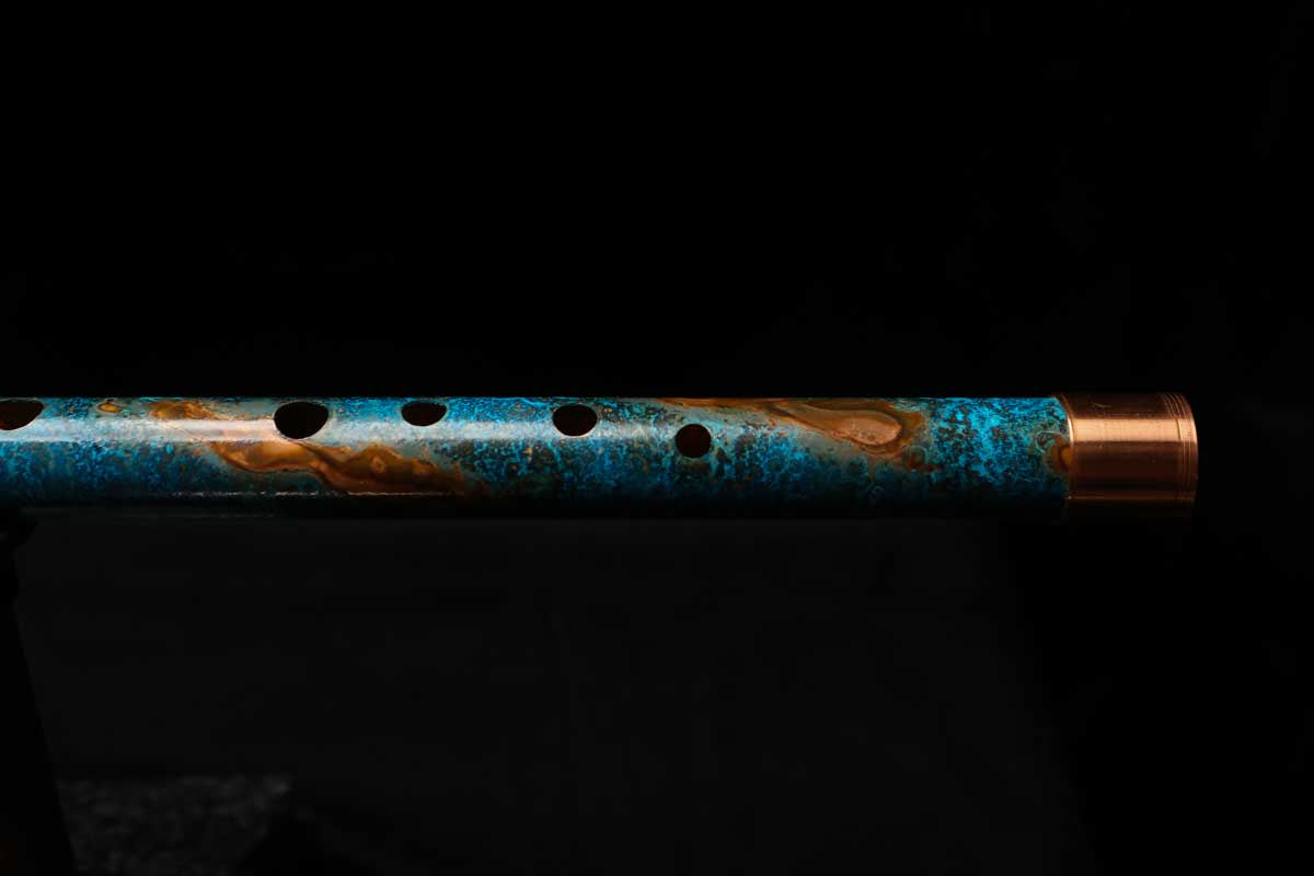 Low D Copper Flute #LDC0062 in Ocean Copper Burl