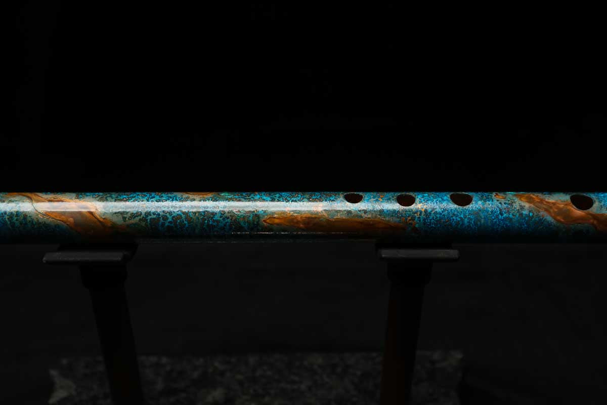 Low D Copper Flute #LDC0062 in Ocean Copper Burl