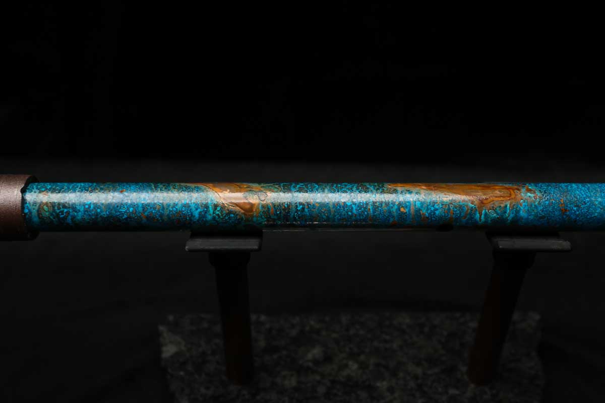 Low D Copper Flute #LDC0062 in Ocean Copper Burl
