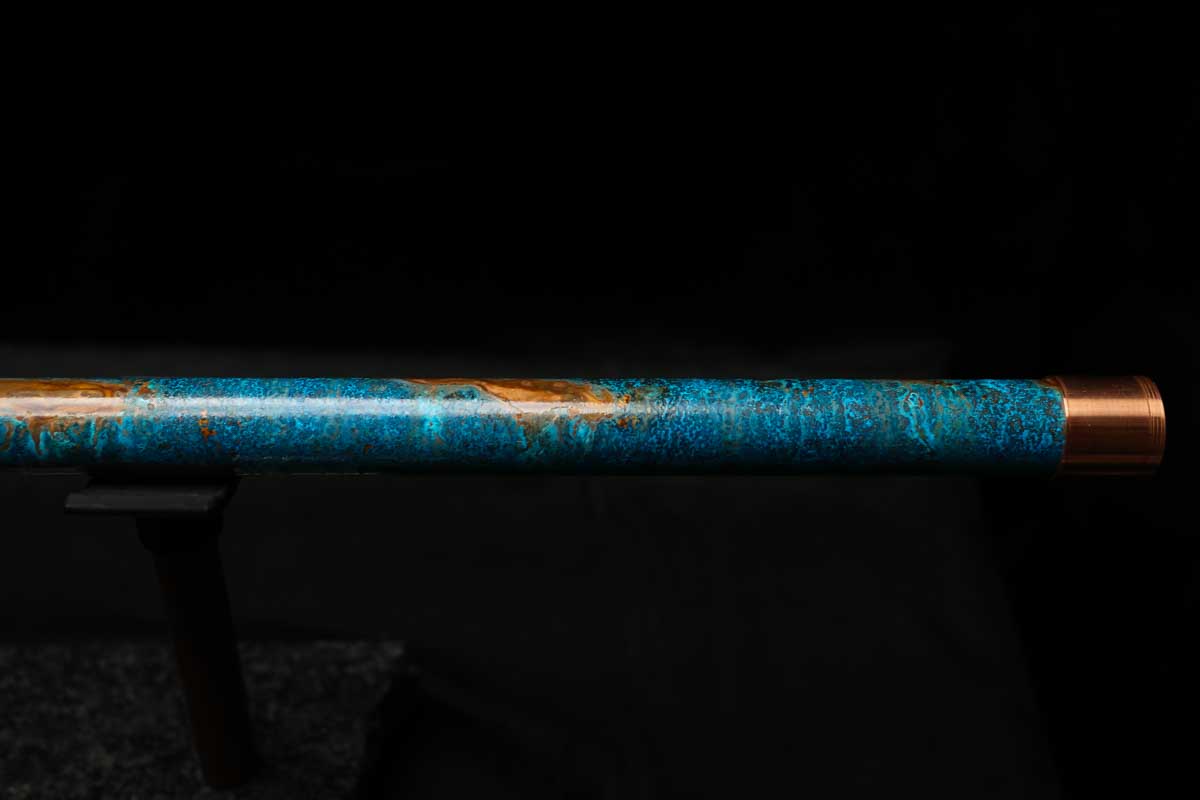 Low D Copper Flute #LDC0062 in Ocean Copper Burl