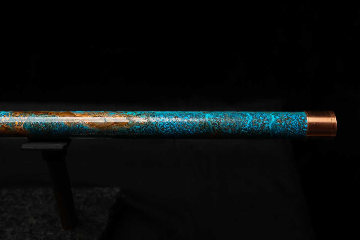 Low D Copper Flute #LDC0062 in Ocean Copper Burl