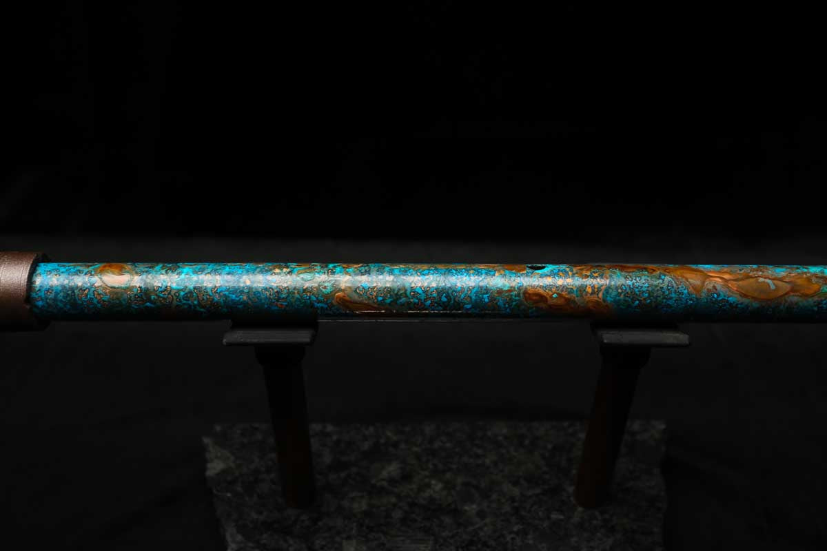 Low D Copper Flute #LDC0062 in Ocean Copper Burl