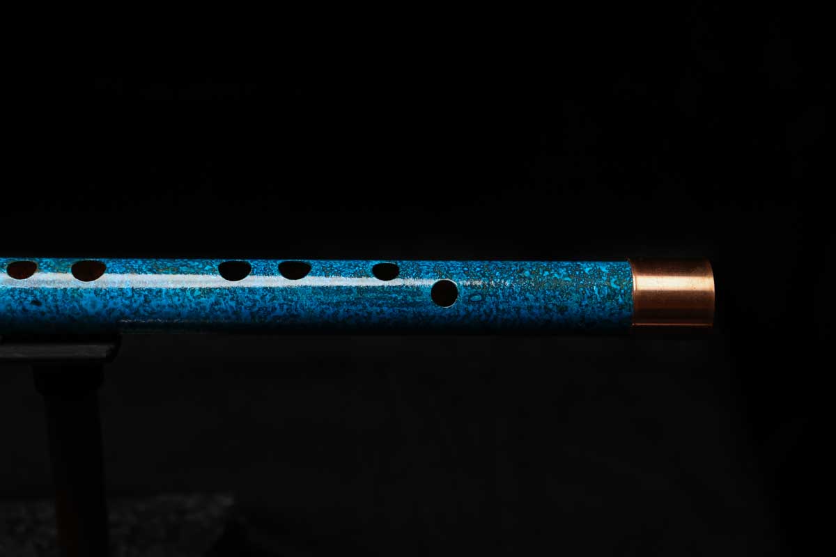 High F (Lullaby) Copper Flute #LE0080 in Deep Ocean Wave