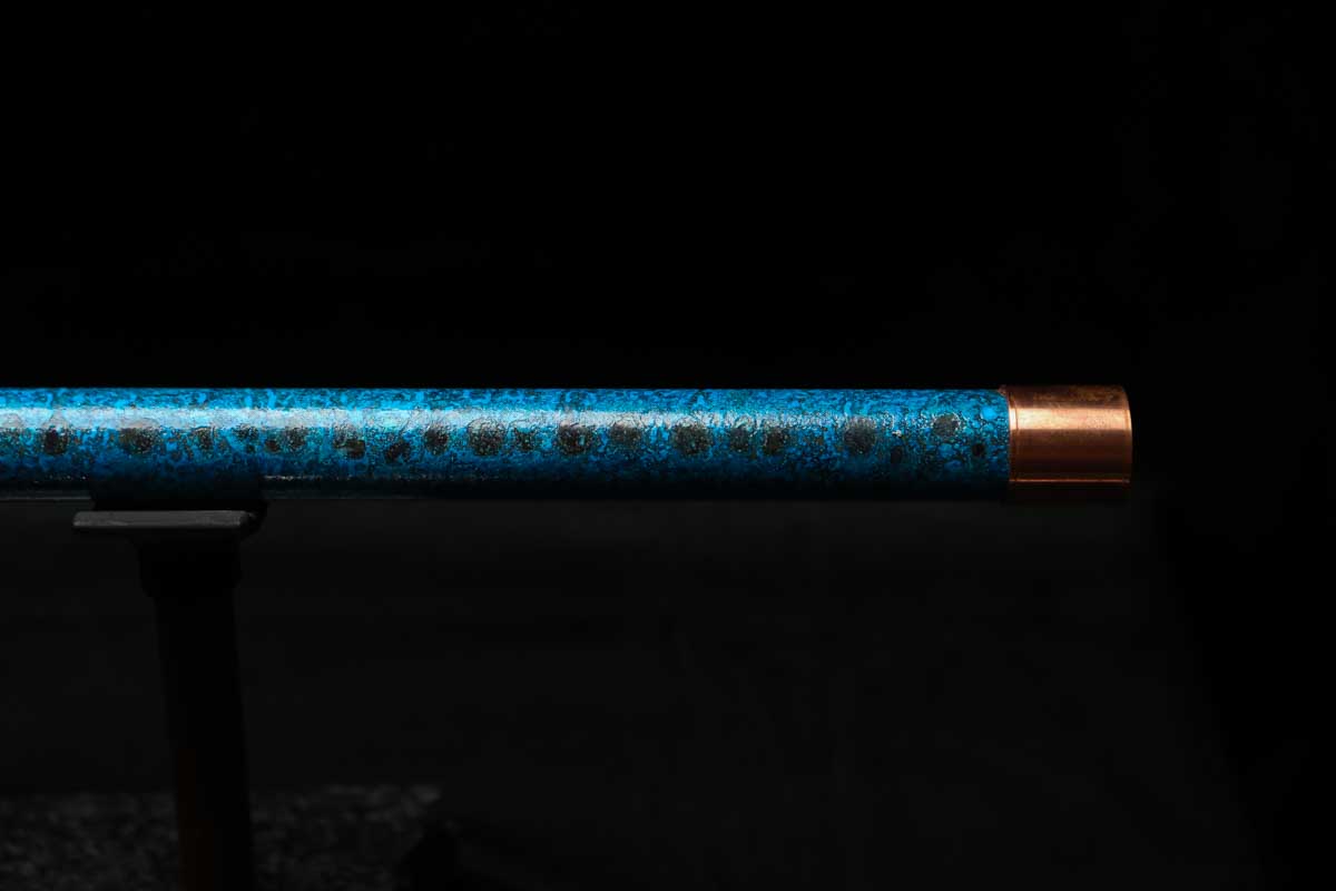 High F (Lullaby) Copper Flute #LE0080 in Deep Ocean Wave