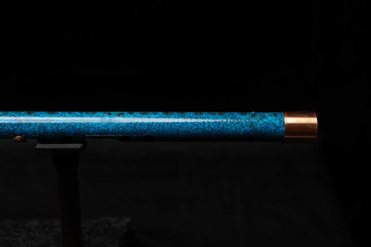 High F (Lullaby) Copper Flute #LE0080 in Deep Ocean Wave