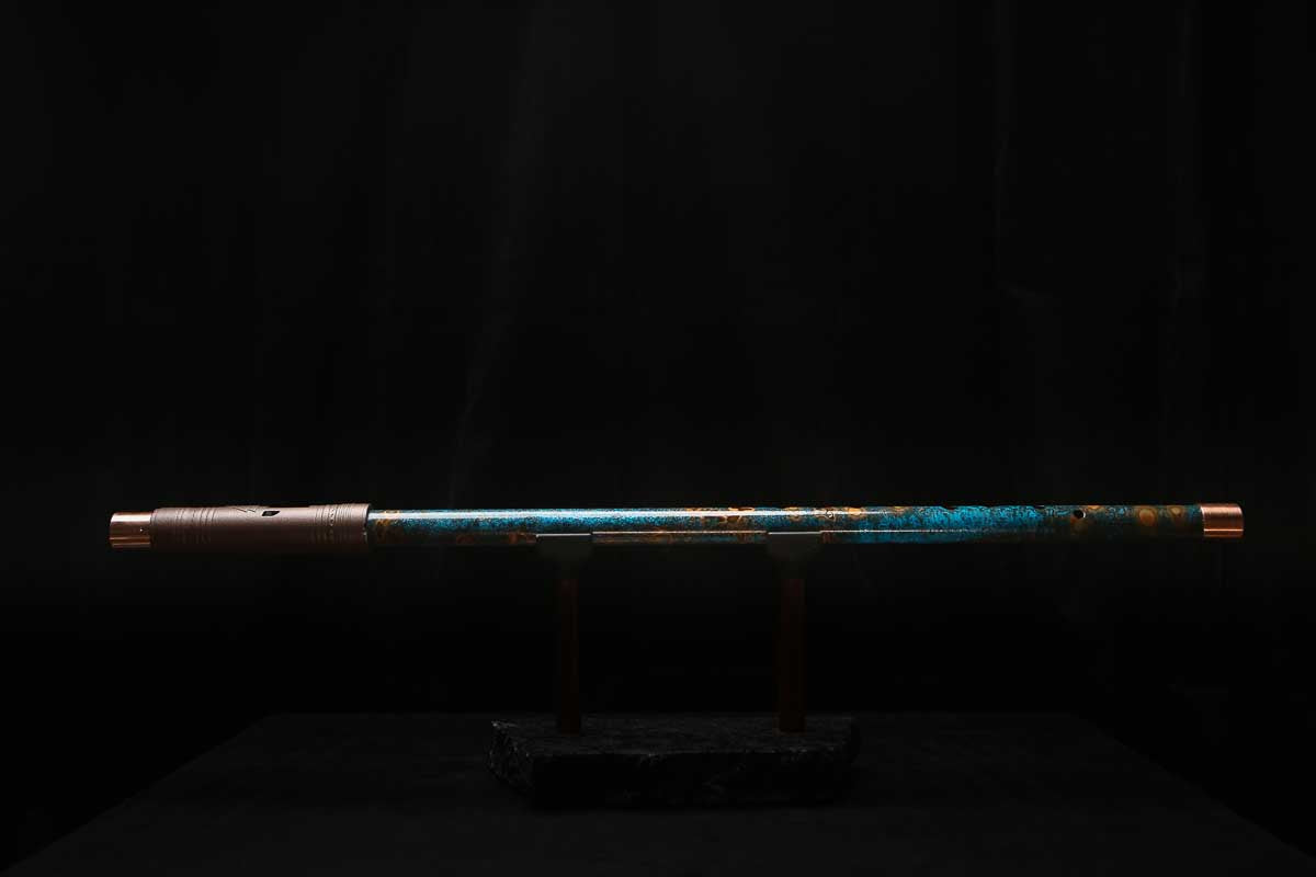 Low C Copper Flute #0148 in Copper Ocean Jade