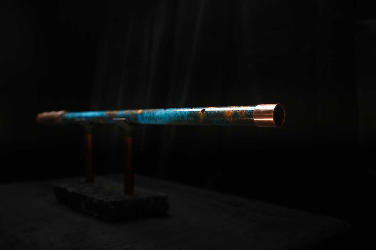 Low C Copper Flute #0148 in Copper Ocean Jade