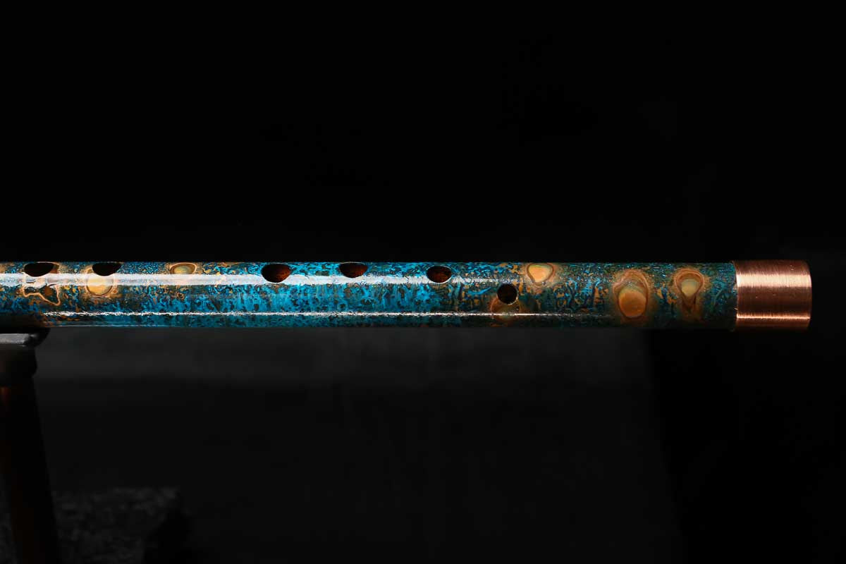 Low C Copper Flute #0148 in Copper Ocean Jade