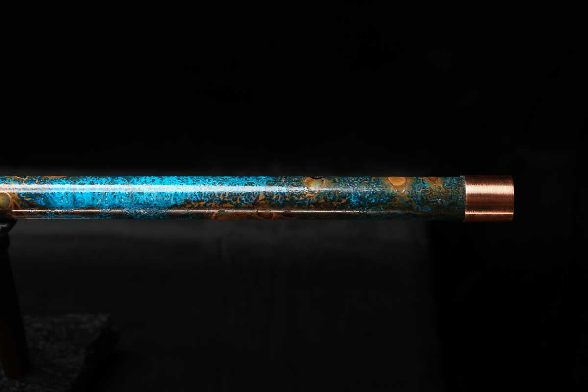 Low C Copper Flute #0148 in Copper Ocean Jade