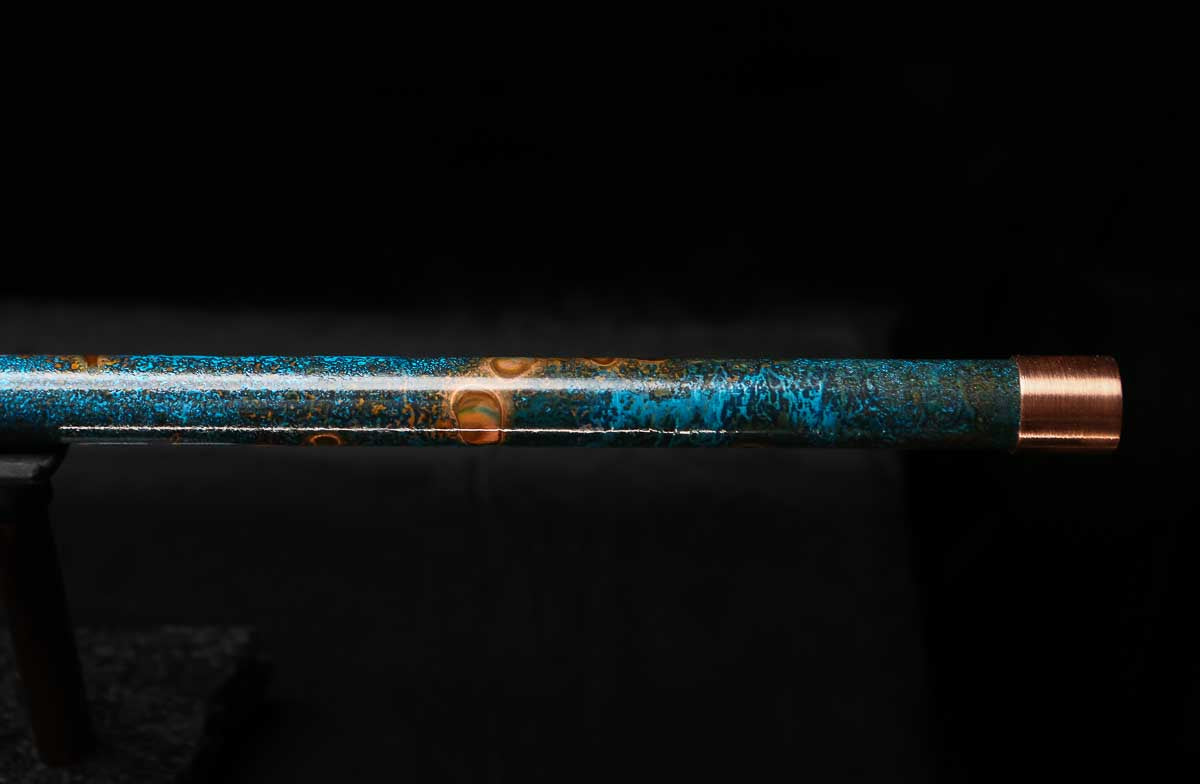 Low C Copper Flute #0148 in Copper Ocean Jade