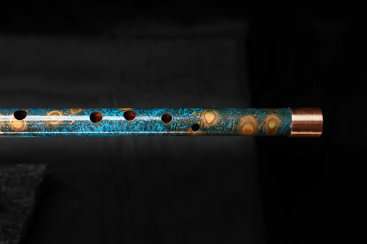 Low C Copper Flute #0148 in Copper Ocean Jade