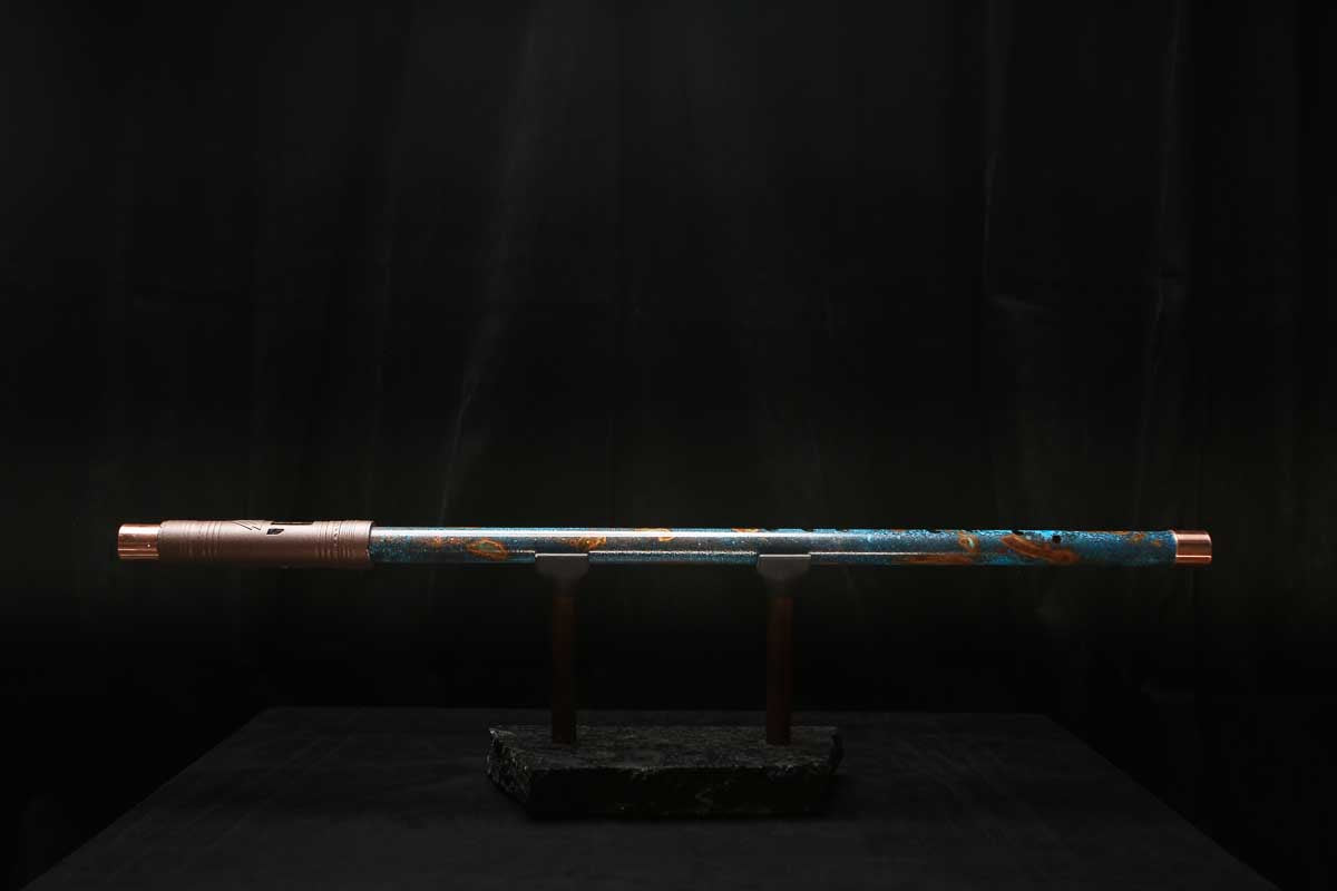 Low C Copper Flute #0150 in Copper Ocean Jade
