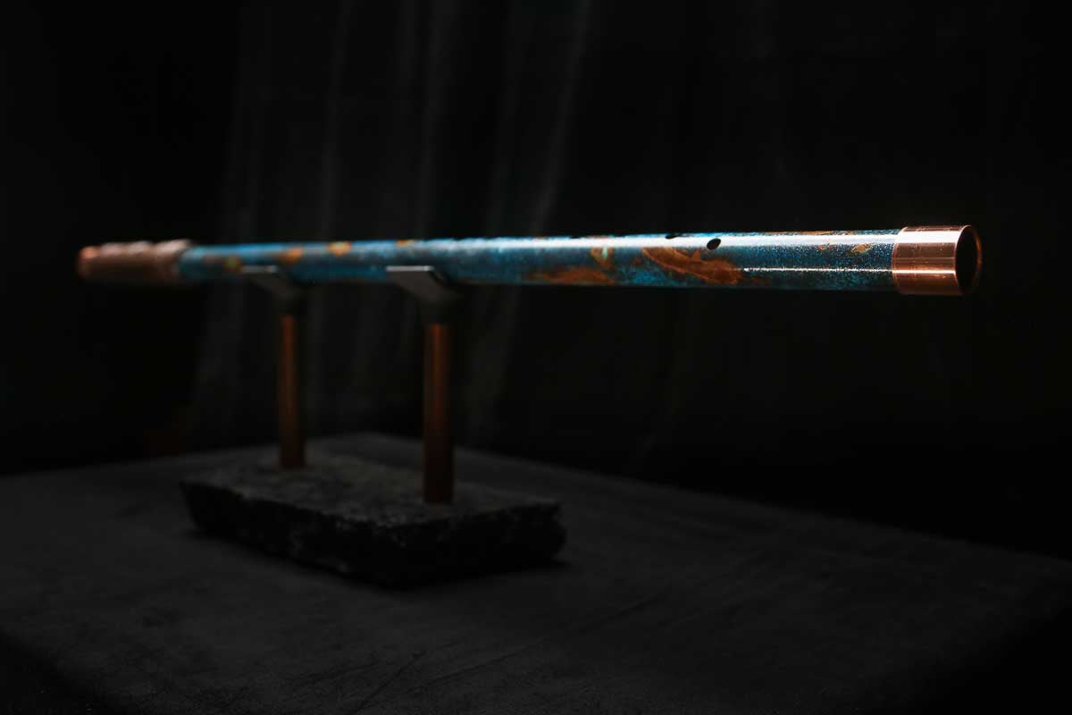 Low C Copper Flute #0150 in Copper Ocean Jade
