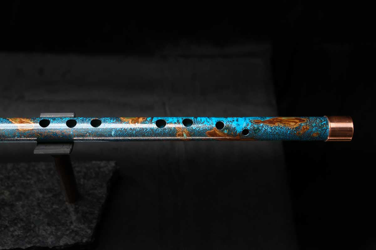 Low C Copper Flute #0150 in Copper Ocean Jade