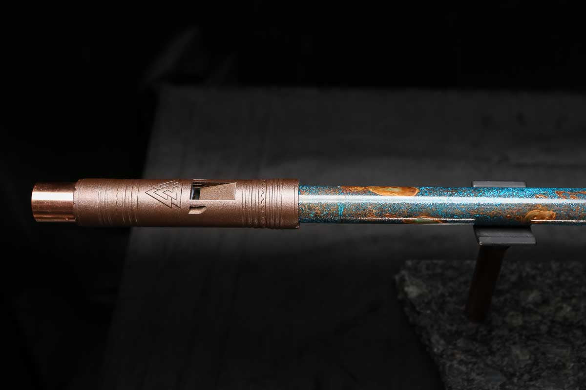 Low C Copper Flute #0150 in Copper Ocean Jade