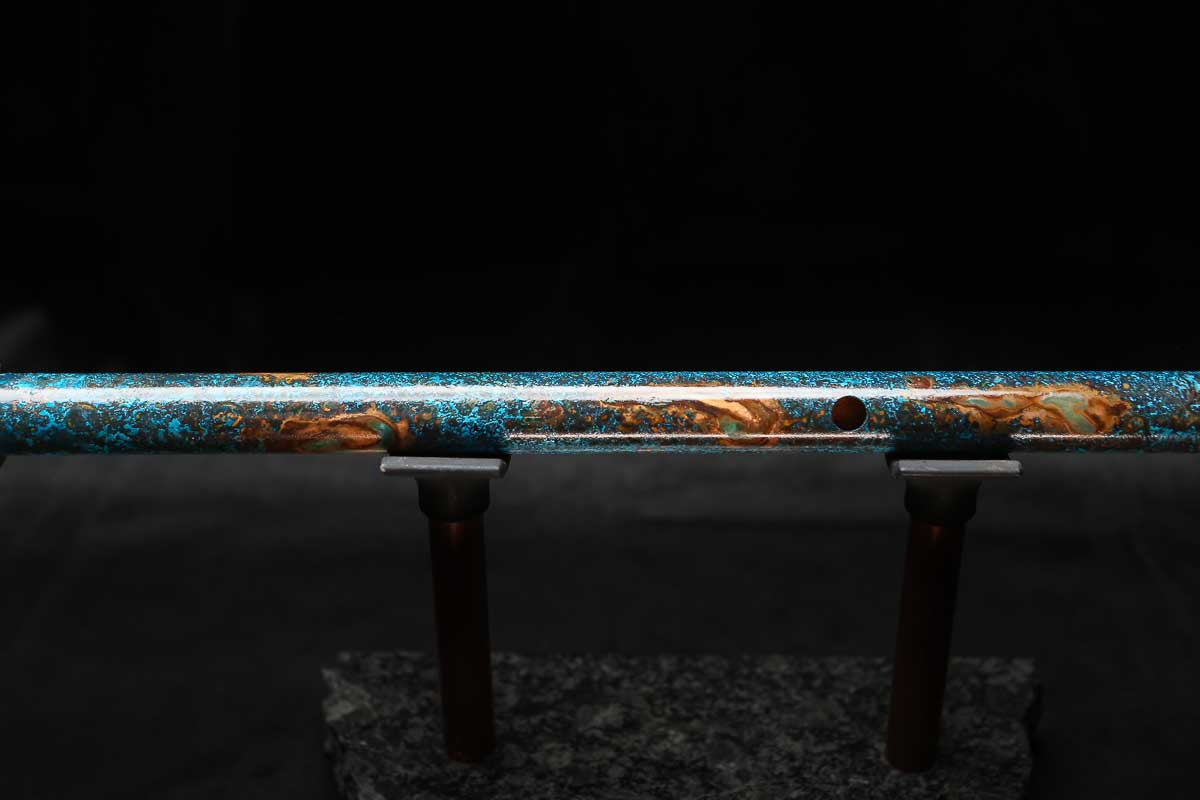 Low C Copper Flute #0150 in Copper Ocean Jade