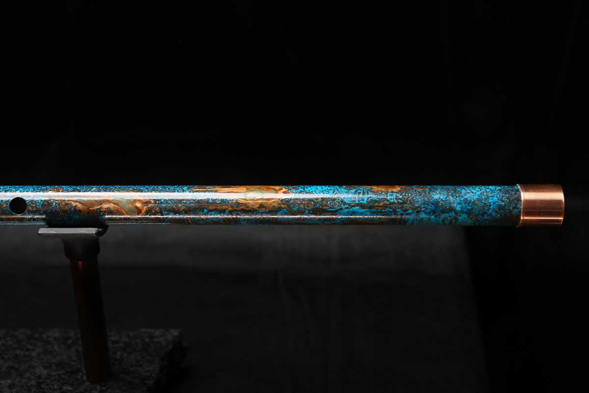 Low C Copper Flute #0150 in Copper Ocean Jade